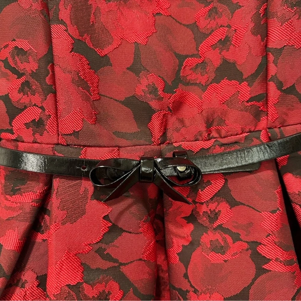 *RELISTED* The Children’s Place Red Jacquard Belted Dress Girls Size 10 - Picture 10 of 15